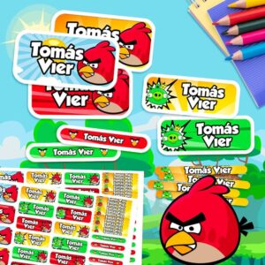 Etiquetas Escolares para Imprimir | Angry Birds (Archivo Digital PDF)