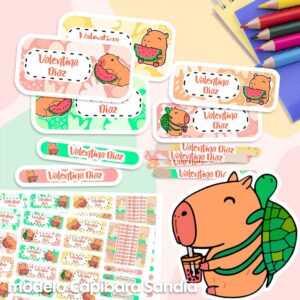 Capibara Sandía - Etiquetas Personalizadas