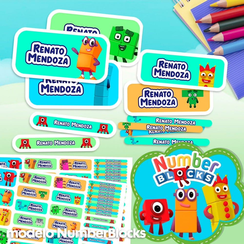 Etiquetas Escolares - NumberBlocks