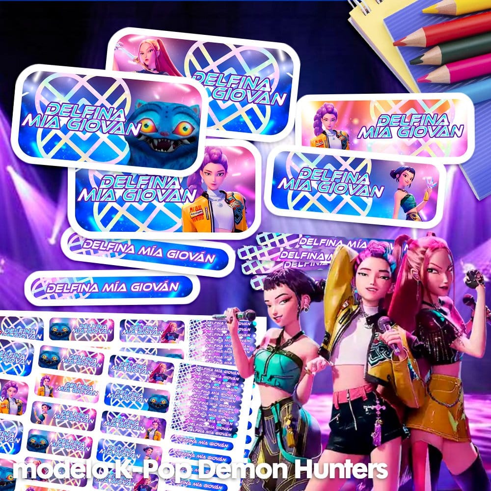 Etiquetas Escolares - K-pop Demon Hunters