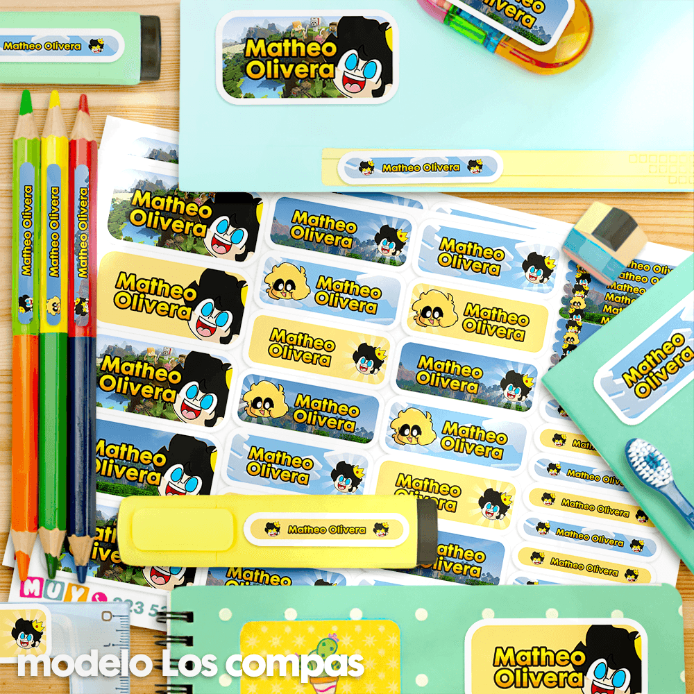 Etiquetas Escolares para Imprimir | Los Compas (Archivo Digital PDF)