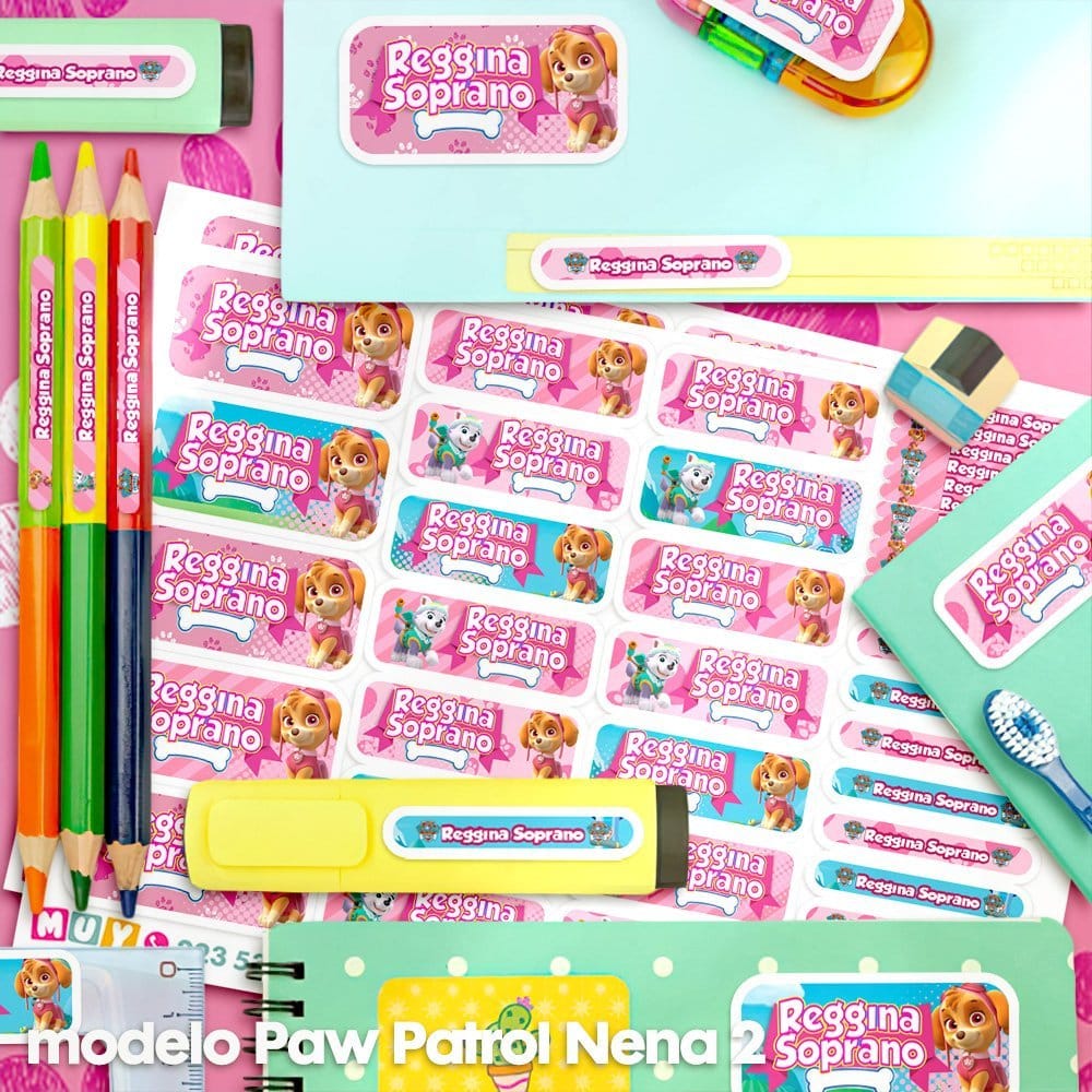 Etiquetas Escolares para Imprimir | Paw Patrol Nena (Archivo Digital PDF)